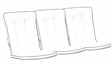 MBM Auflage für Bank Romeo 3 Sitzer 100 cm x 56 cm creme