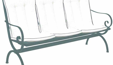 MBM Auflage für Bank Romeo 3 Sitzer 100 cm x 56 cm creme