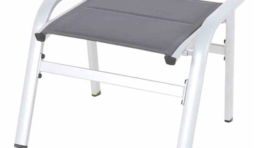MWH Secoro Hocker padded Textilbezug silber grau 