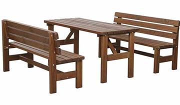 Bank Tessin 150 cm, braun Massivholz 