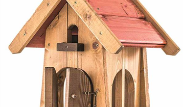 Siena Garden Vogelfutterhaus, 25x27x33 cm braun und rot Kiefernholz