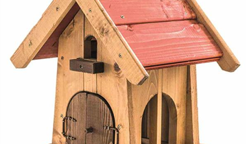 Siena Garden Vogelfutterhaus, 25x27x33 cm braun und rot Kiefernholz