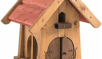 Siena Garden Vogelfutterhaus, 25x27x33 cm braun und rot Kiefernholz