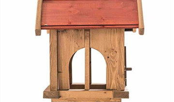 Siena Garden Vogelfutterhaus, 25x27x33 cm braun und rot Kiefernholz