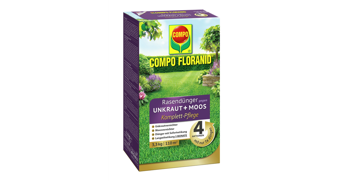 Compo FLORANID Rasendnger gegen Unkraut+Moos Komplettpflege