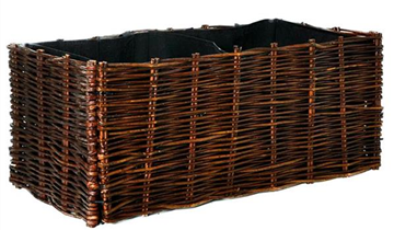Hochbeet Weide mit Pflanztasche 100 x 40 x 40cm 